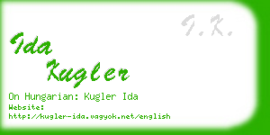 ida kugler business card